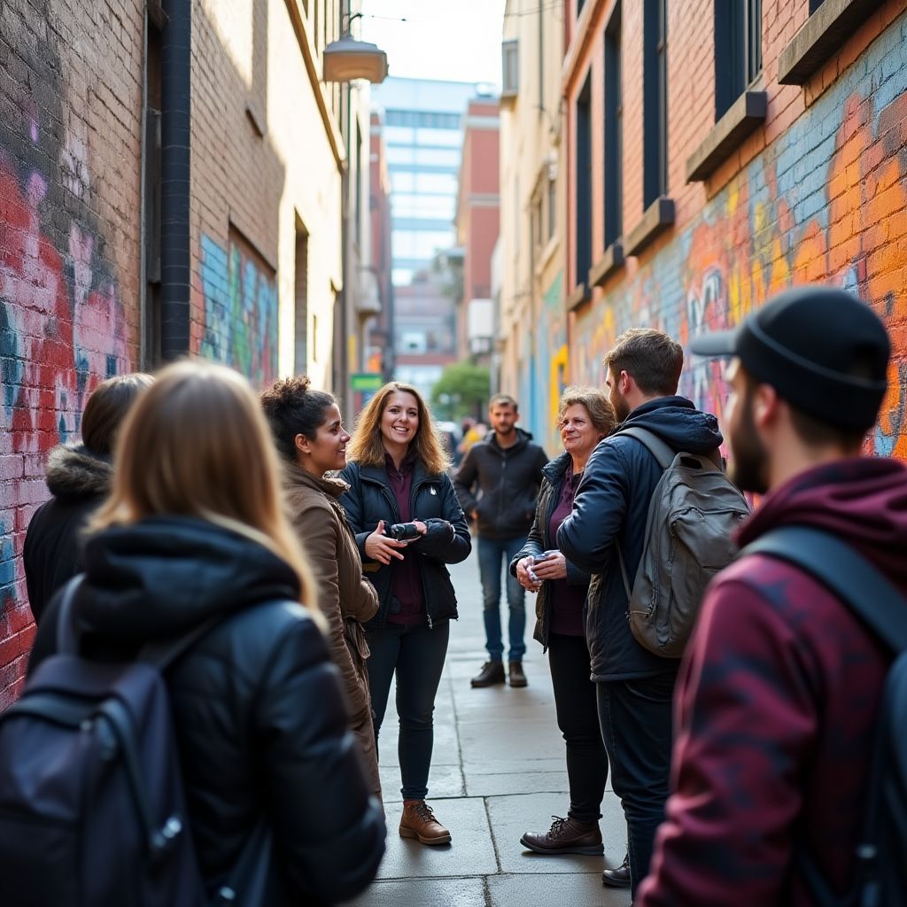 Melbourne Explorer guide leading laneway tour