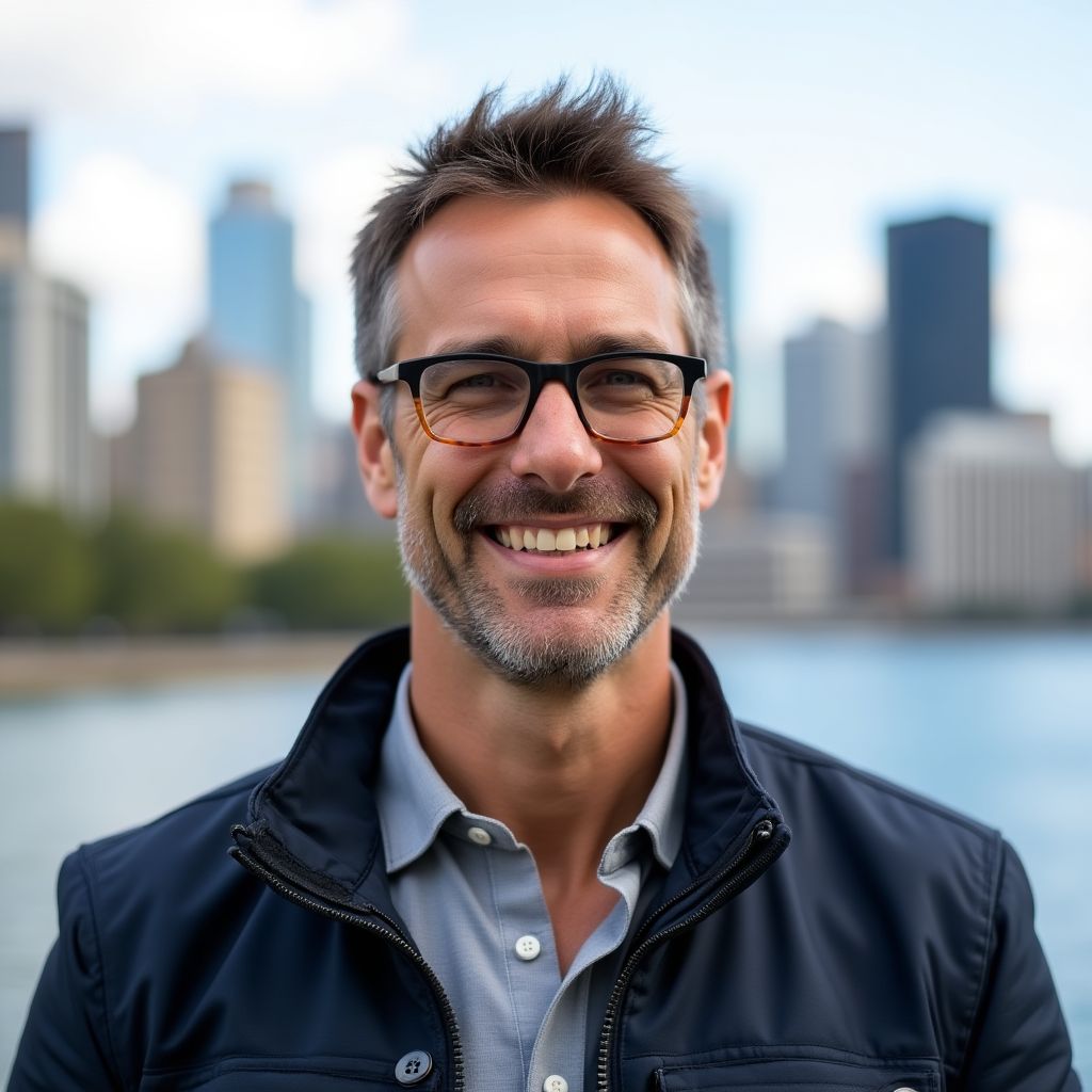 David, a Melbourne history expert with glasses and friendly smile