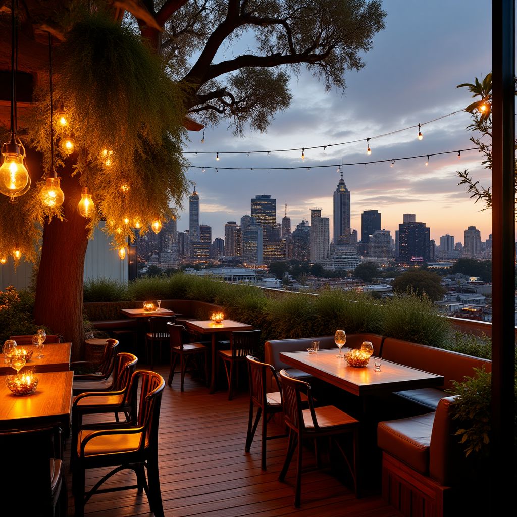 Hidden garden rooftop bar in Melbourne with city views