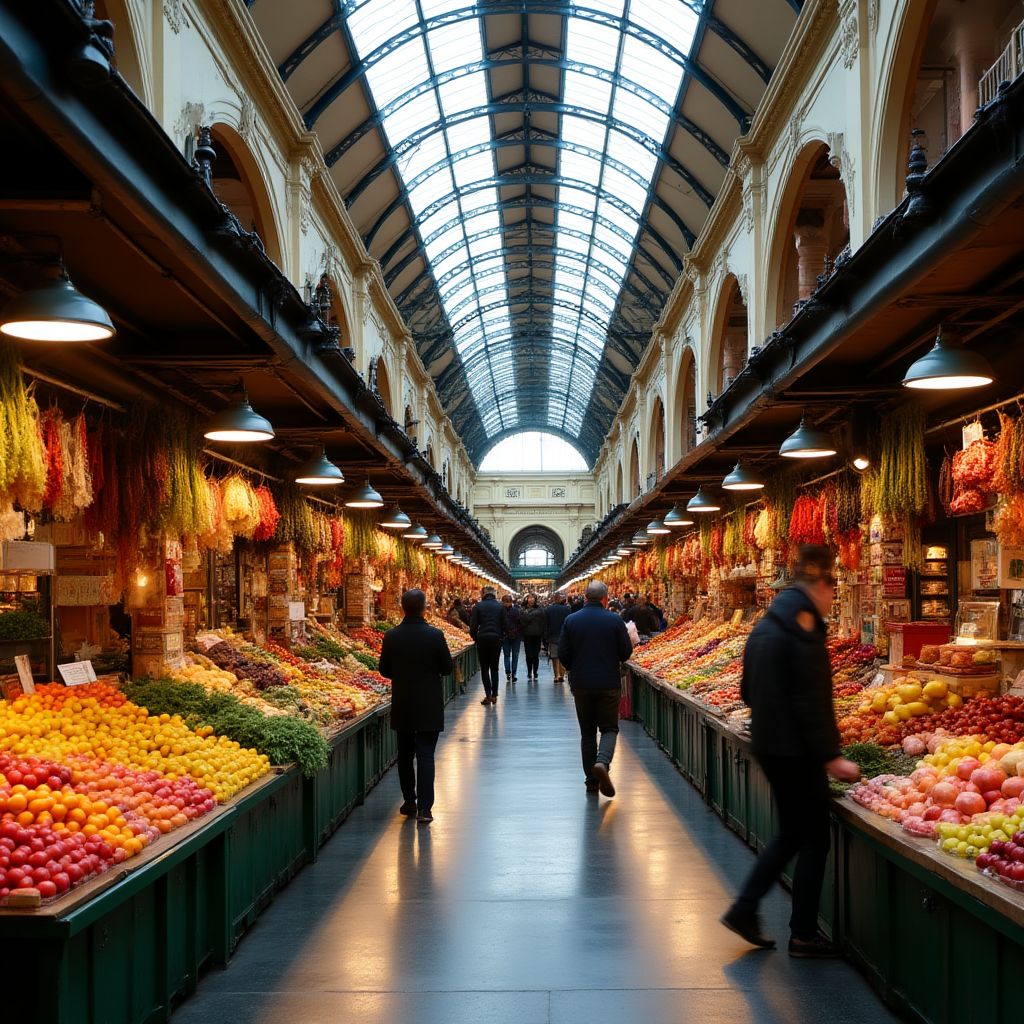 Queen Victoria Market with vendors and fresh produce